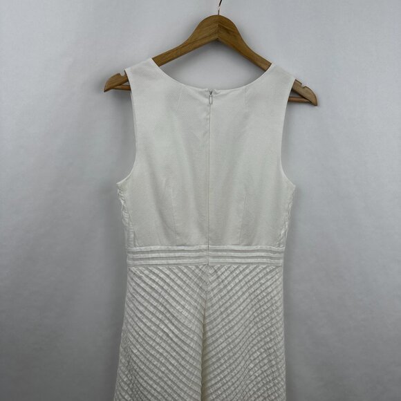 J Crew Women's Cotton White Sleeveless Dress With Lining No Size Tag -Size S - Picture 3 of 6